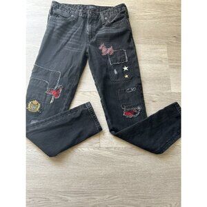 Polo Ralph Lauren,girl The Astor slim boyfriend patched denim jeans..size 14